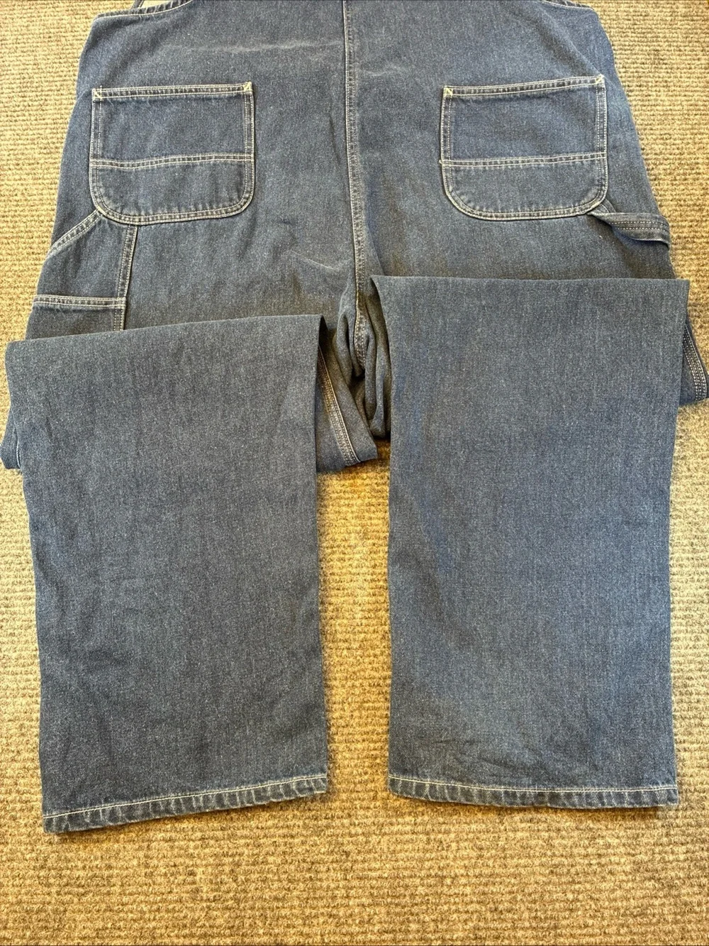 Carhartt Men’s Denim Bib Overalls 42x32 Blue Carpenter Workwear 100% Cotton
